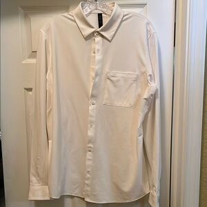 Lululemon Athletica White Dress Shirt with Long Sleeves and Classic Collar
